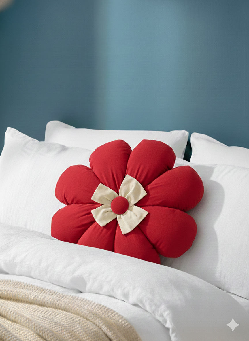 Flower Pillow – 8 Petals with 3 Petal Bow