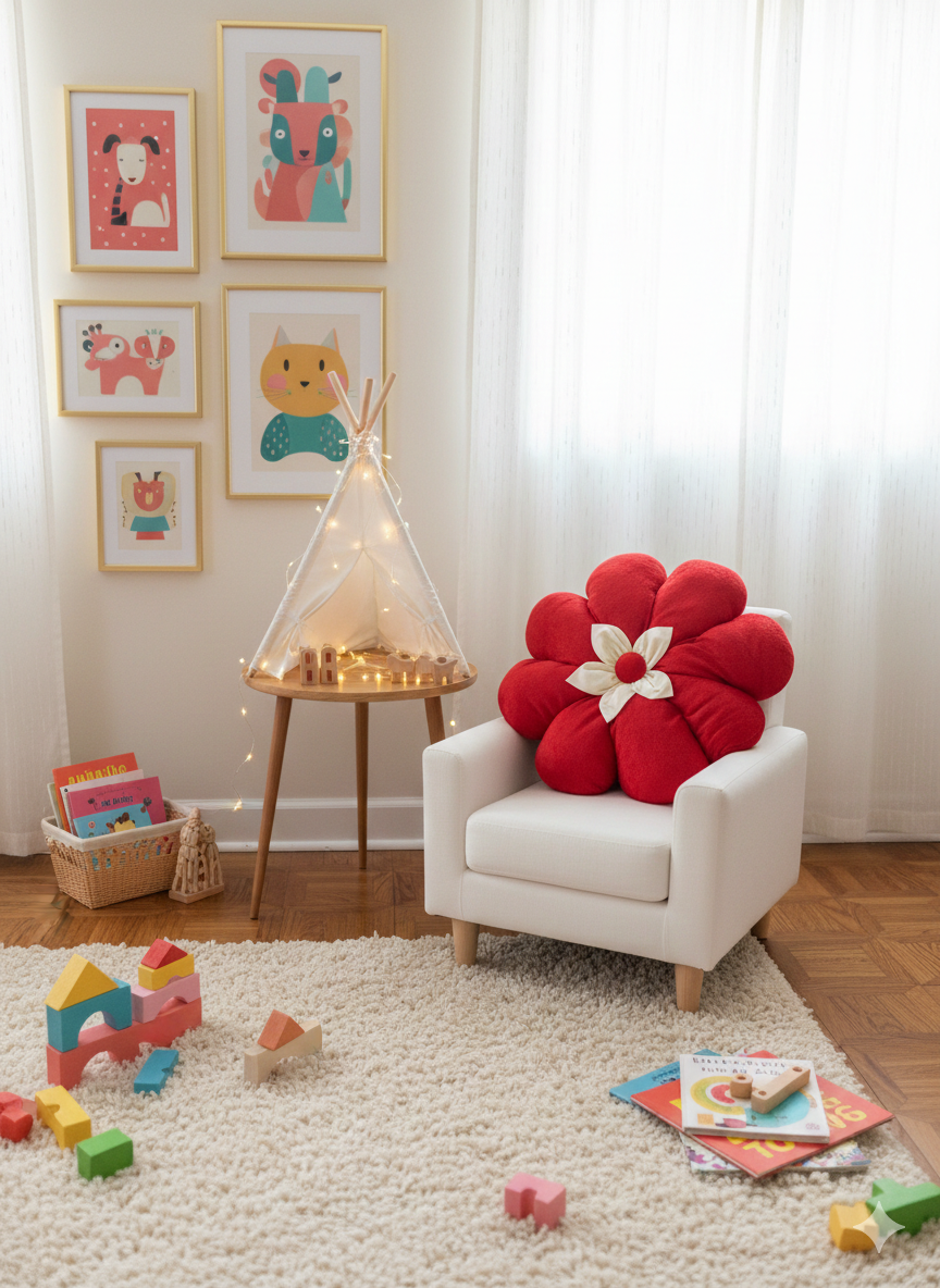 Flower Pillow – 8 Petals with 3 Petal Bow