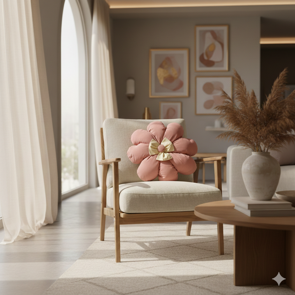 Flower Pillow – 8 Petals with 3 Petal Bow