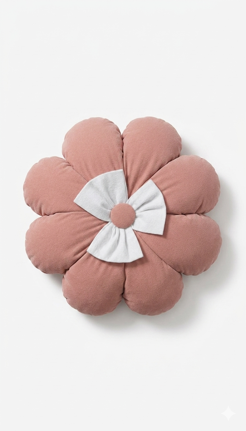 Flower Pillow – 8 Petals with 3 Petal Bow