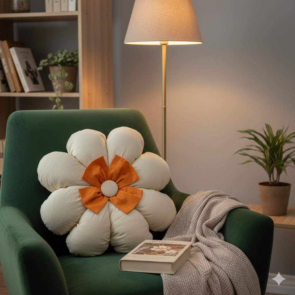 Flower Pillow – 8 Petals with 3 Petal Bow