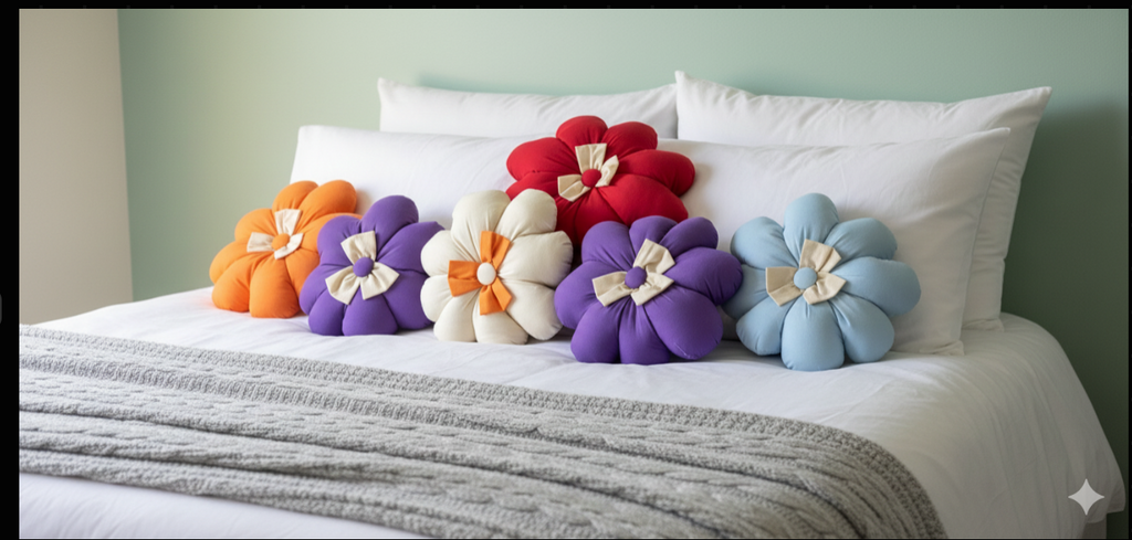 Flower Pillow – 8 Petals with 3 Petal Bow