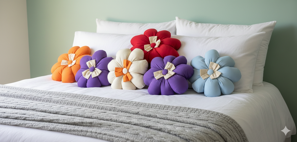 Flower Pillow – 8 Petals with 3 Petal Bow